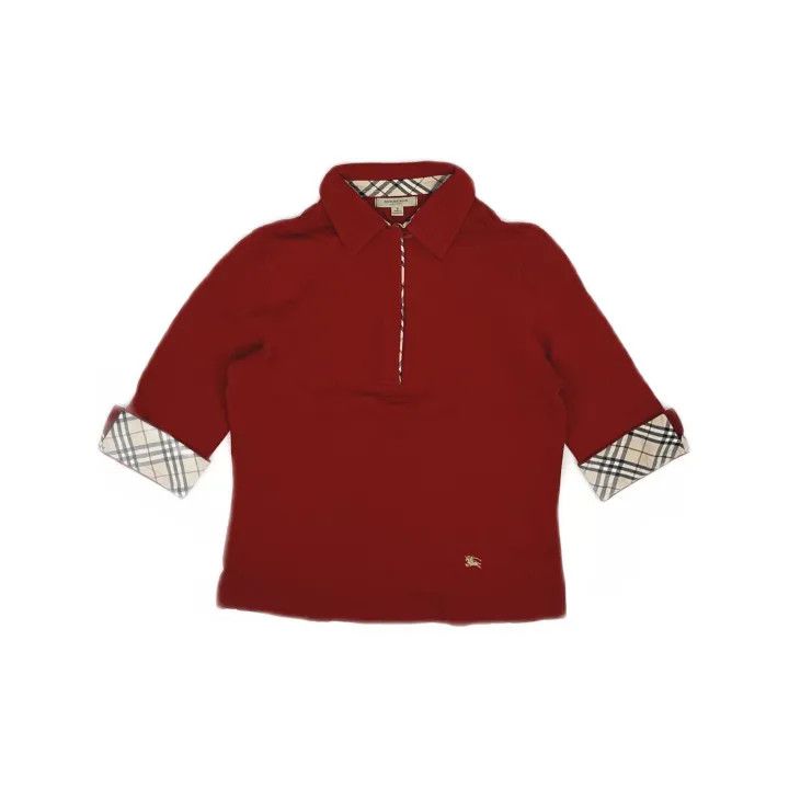 Burberry Burberry Casual Stylish Half-Zip Short Sleeve 0079 Size S / US 4 / IT 40 - 2 Thumbnail