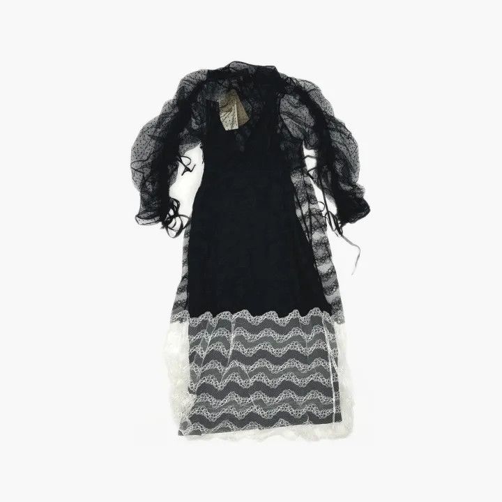 Burberry Burberry Long Sleeve Lace Midi Dress 0079 Size XS / US 0-2 / IT 36-38 - 3 Thumbnail