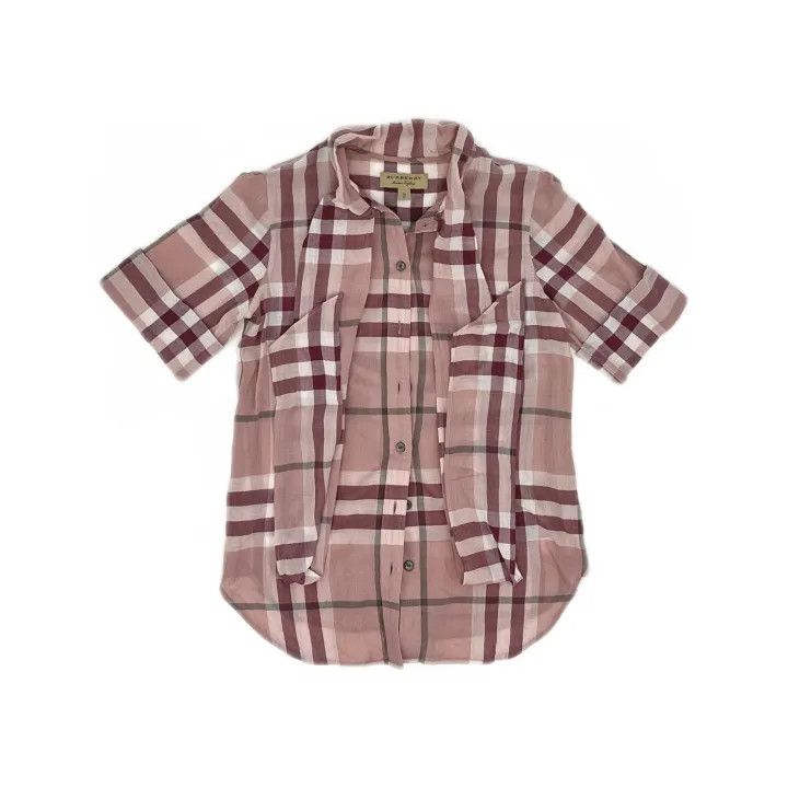 Burberry Burberry Fashion Plaid Short Sleeve Shirt 0079 Size XS / US 0-2 / IT 36-38 - 2 Thumbnail