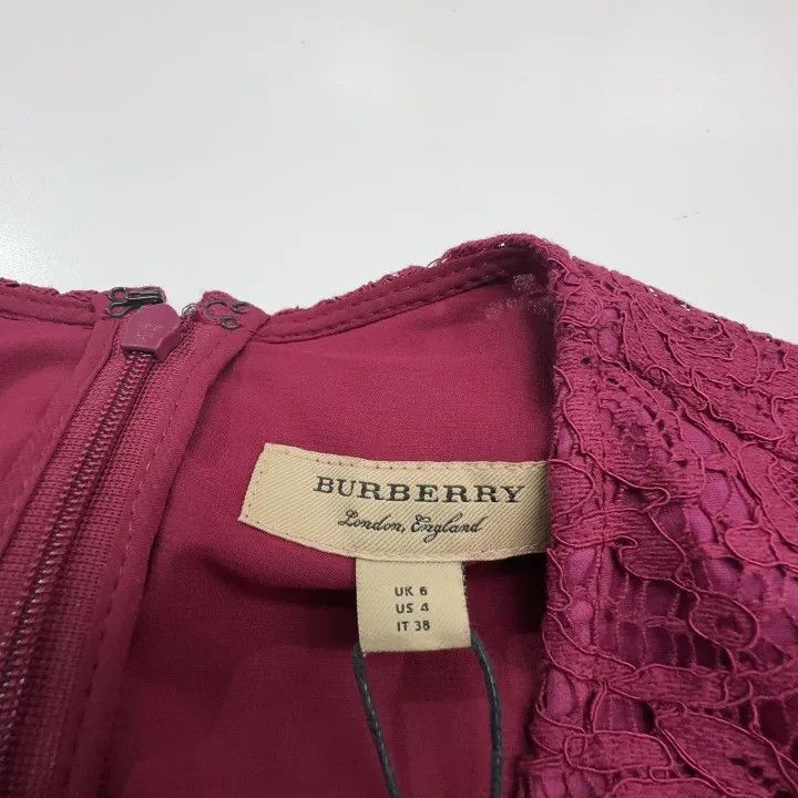 Burberry Burberry Red Lace A-Line Dress for Women 0079 Size S / US 4 / IT 40 - 5 Thumbnail