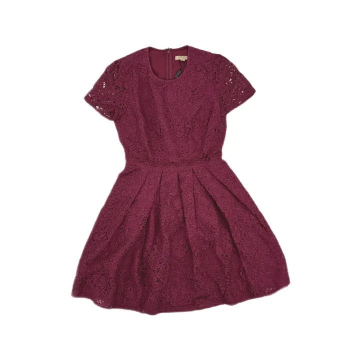 Burberry Burberry Red Lace A-Line Dress for Women 0079 Size S / US 4 / IT 40 - 2 Thumbnail