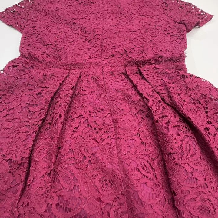 Burberry Burberry Red Lace A-Line Dress for Women 0079 Size S / US 4 / IT 40 - 6 Thumbnail