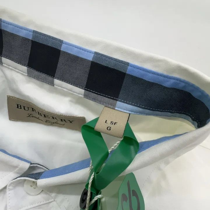 Burberry Burberry White Long Sleeve Shirt with Logo 0079 Size L / US 10 / IT 46 - 5 Thumbnail