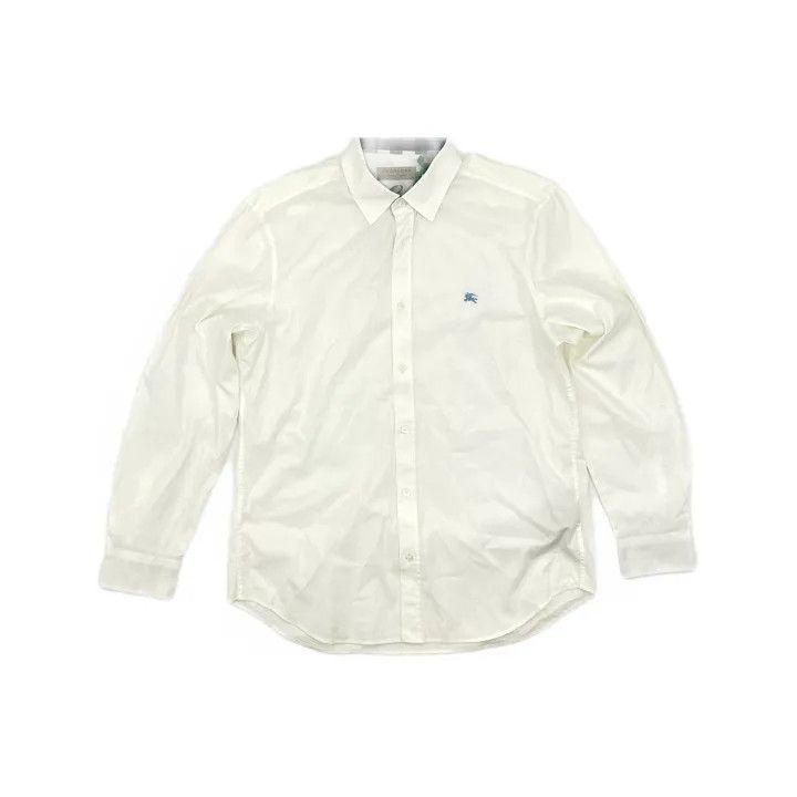 Burberry Burberry White Long Sleeve Shirt with Logo 0079 Size L / US 10 / IT 46 - 2 Thumbnail