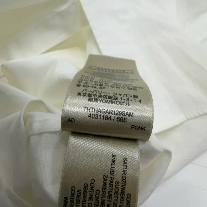 Burberry Burberry White Long Sleeve Shirt with Logo 0079 Size L / US 10 / IT 46 - 4 Thumbnail