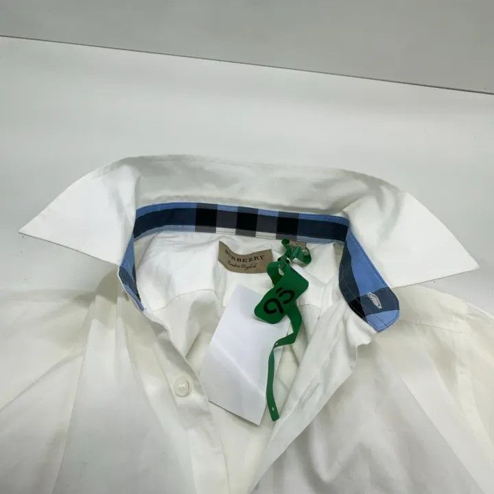 Burberry Burberry White Long Sleeve Shirt with Logo 0079 Size L / US 10 / IT 46 - 6 Thumbnail