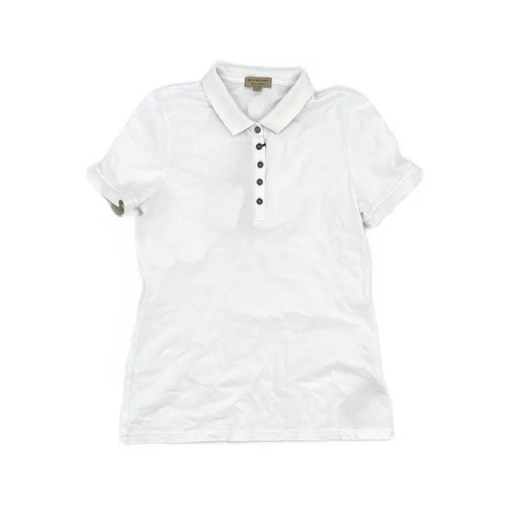 Burberry Burberry White Short Sleeve Polo Shirt 0079 Size L / US 10 / IT 46 - 2 Thumbnail