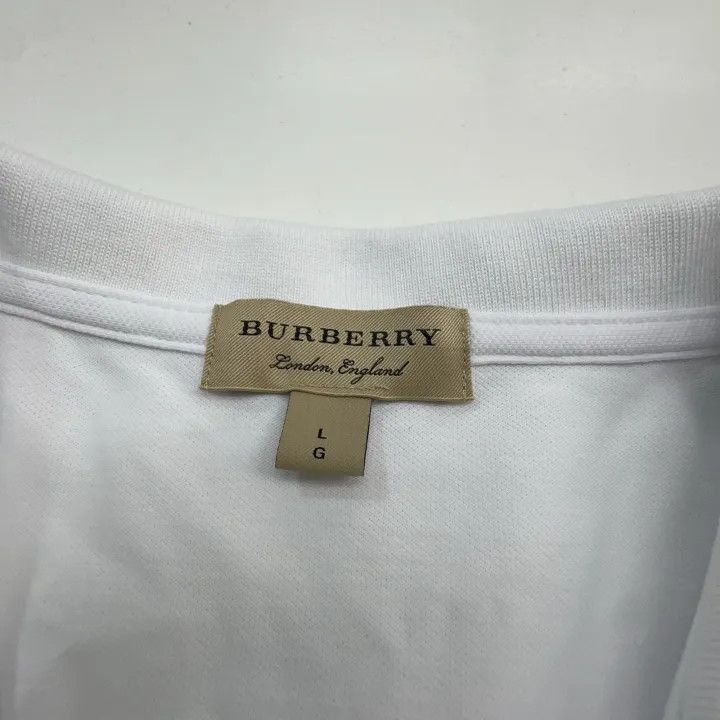 Burberry Burberry White Short Sleeve Polo Shirt 0079 Size L / US 10 / IT 46 - 11 Thumbnail