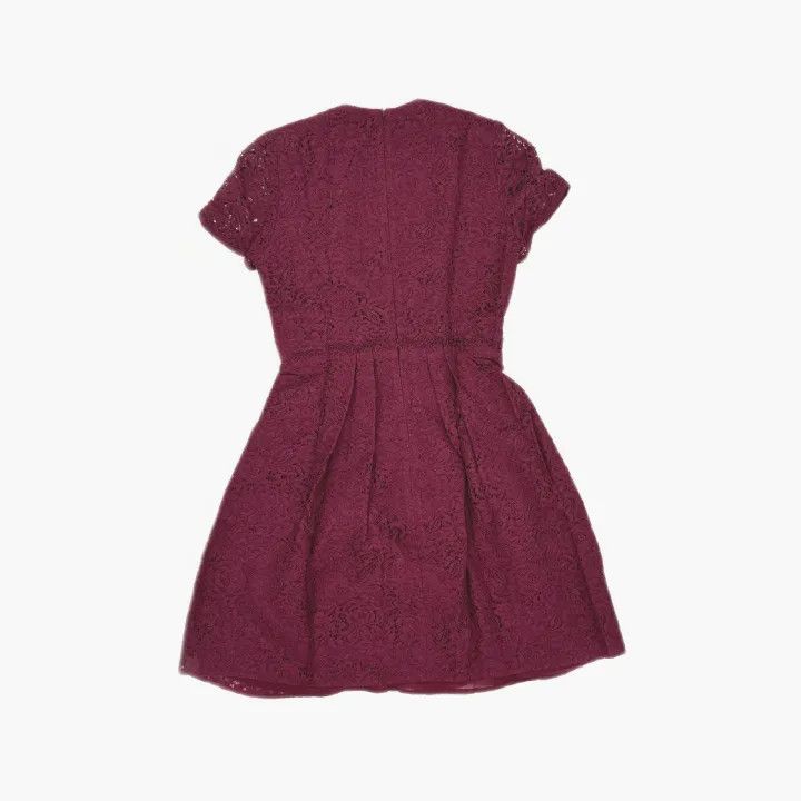 Burberry Burberry Red Lace A-Line Short Sleeve Dress 0079 Size M / US 6-8 / IT 42-44 - 3 Thumbnail