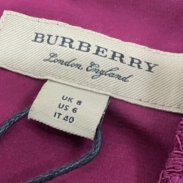 Burberry Burberry Red Lace A-Line Short Sleeve Dress 0079 Size M / US 6-8 / IT 42-44 - 4 Thumbnail