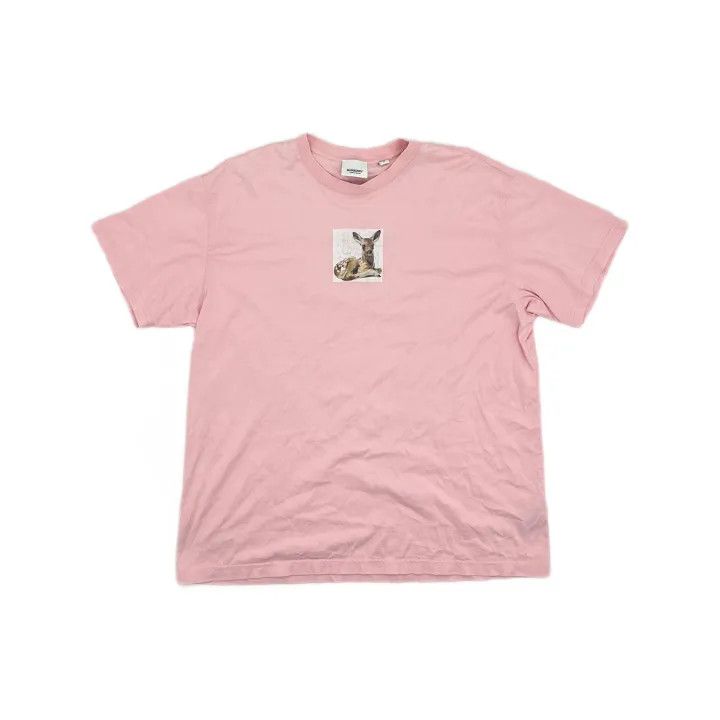 Burberry Burberry Pink Deer Print Short Sleeve T-Shirt 0079 Size M / US 6-8 / IT 42-44 - 2 Thumbnail