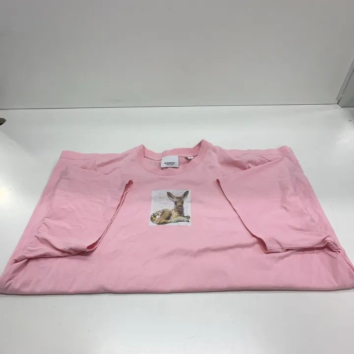 Burberry Burberry Pink Deer Print Short Sleeve T-Shirt 0079 Size M / US 6-8 / IT 42-44 - 8 Thumbnail