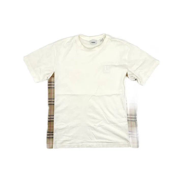 Burberry Burberry White Logo Embroidered Check T-Shirt 0079 Size XS / US 0-2 / IT 36-38 - 2 Thumbnail