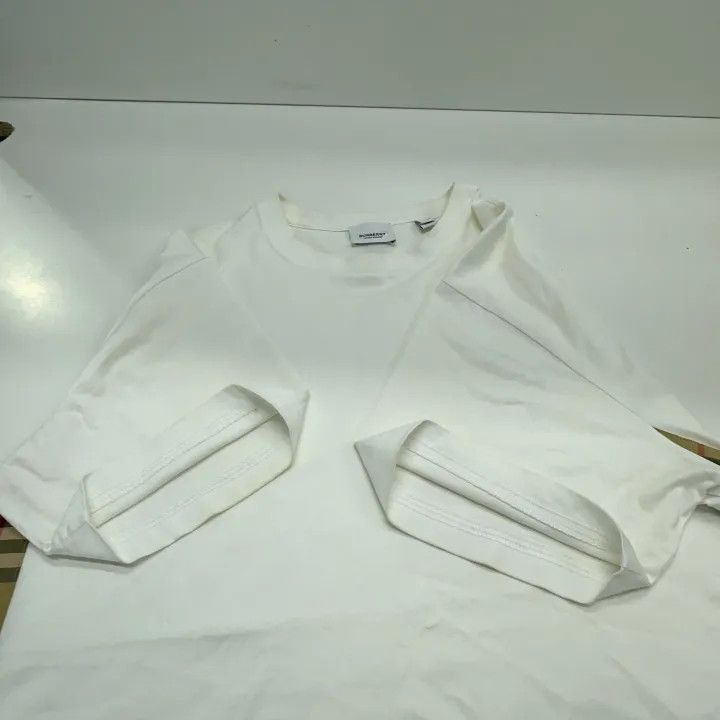 Burberry Burberry White Logo Embroidered Check T-Shirt 0079 Size XS / US 0-2 / IT 36-38 - 12 Thumbnail