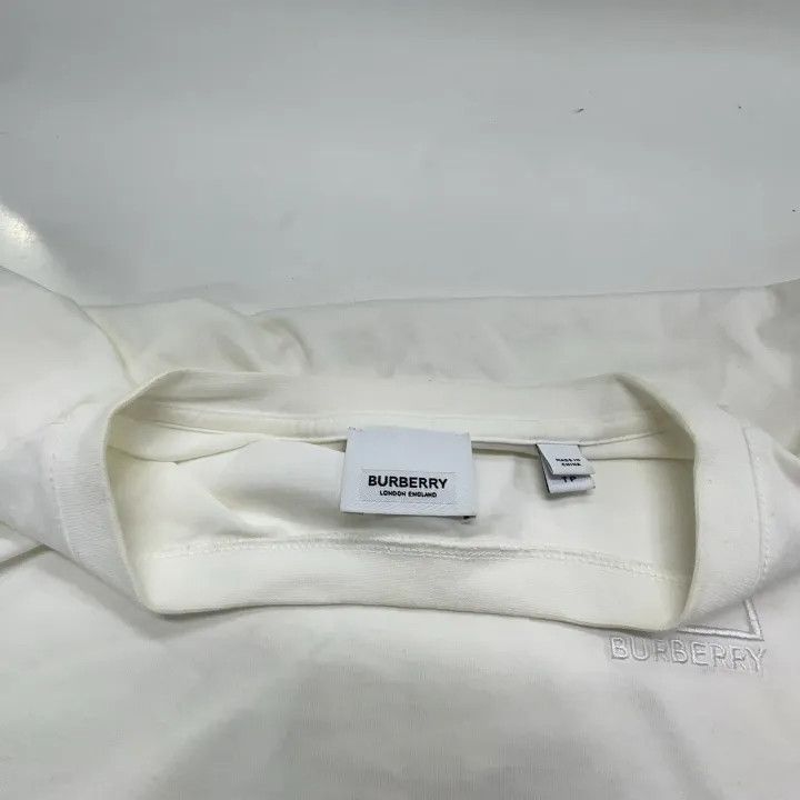 Burberry Burberry White Logo Embroidered Check T-Shirt 0079 Size XS / US 0-2 / IT 36-38 - 6 Thumbnail
