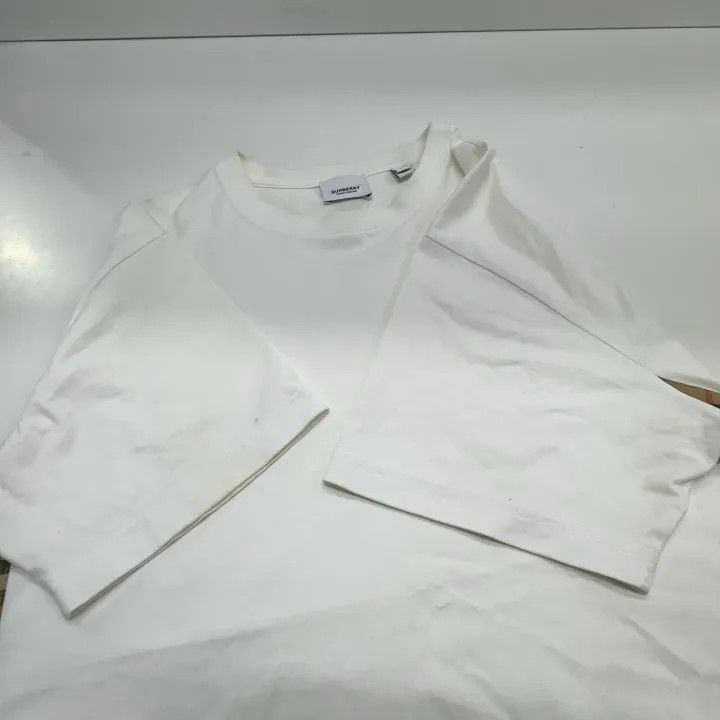 Burberry Burberry White Logo Embroidered Check T-Shirt 0079 Size XS / US 0-2 / IT 36-38 - 11 Thumbnail