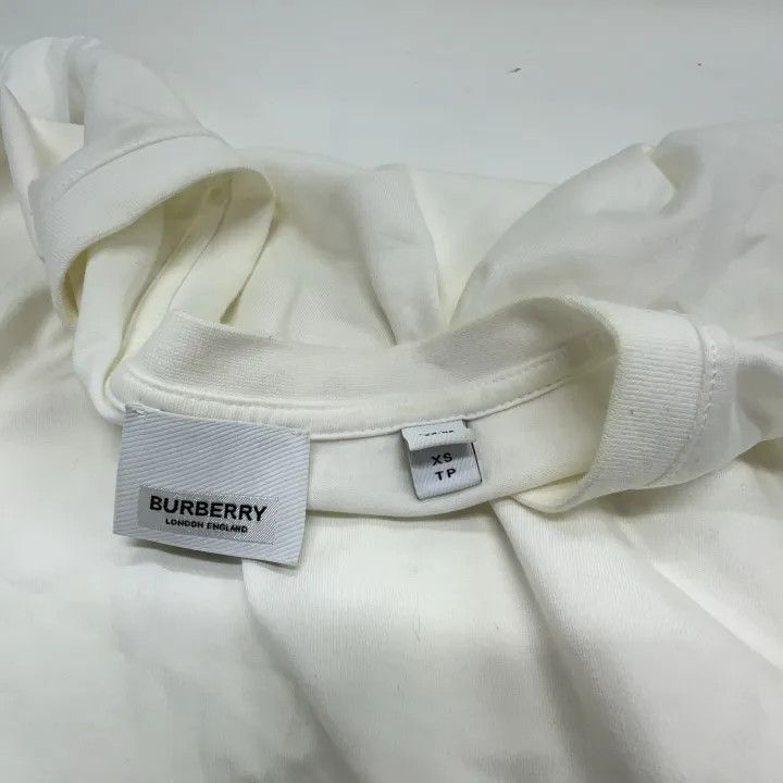 Burberry Burberry White Logo Embroidered Check T-Shirt 0079 Size XS / US 0-2 / IT 36-38 - 4 Thumbnail