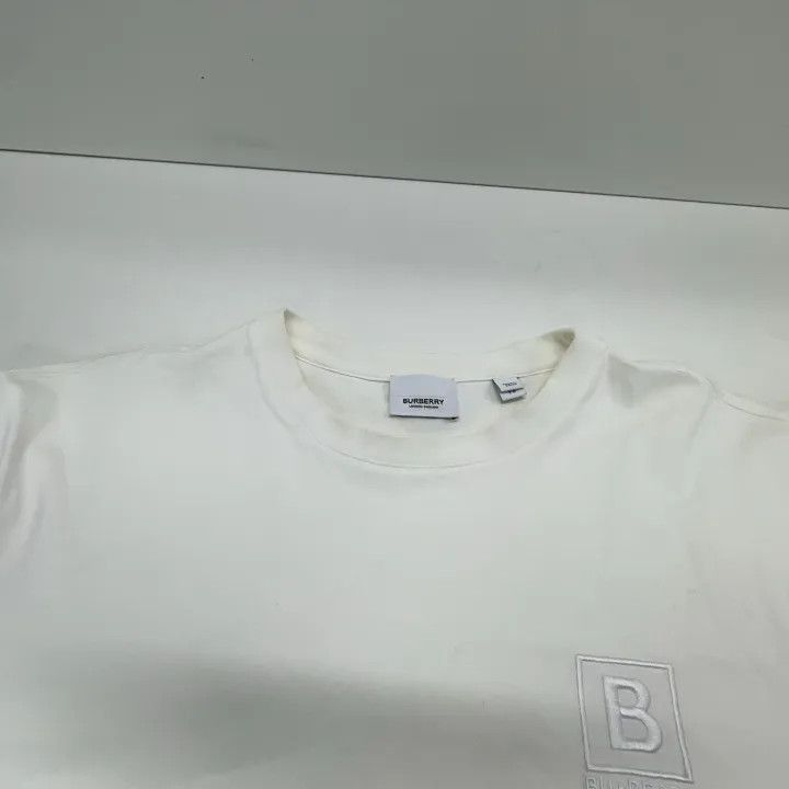 Burberry Burberry White Logo Embroidered Check T-Shirt 0079 Size XS / US 0-2 / IT 36-38 - 7 Thumbnail