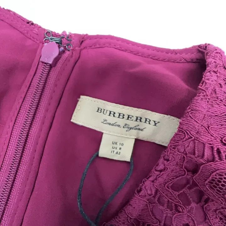 Burberry Burberry Embroidered Lace A-Line Dress Red 0079 Size M / US 6-8 / IT 42-44 - 6 Thumbnail