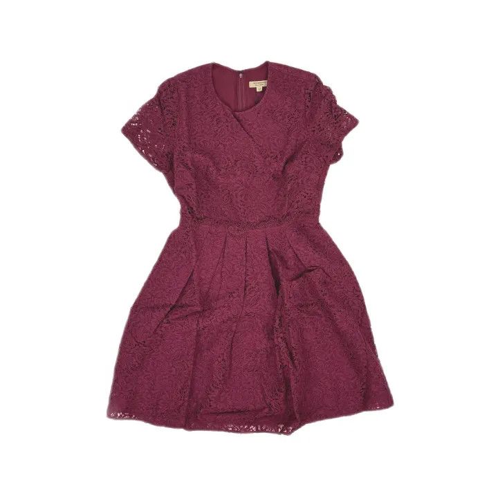 Burberry Burberry Embroidered Lace A-Line Dress Red 0079 Size M / US 6-8 / IT 42-44 - 2 Thumbnail