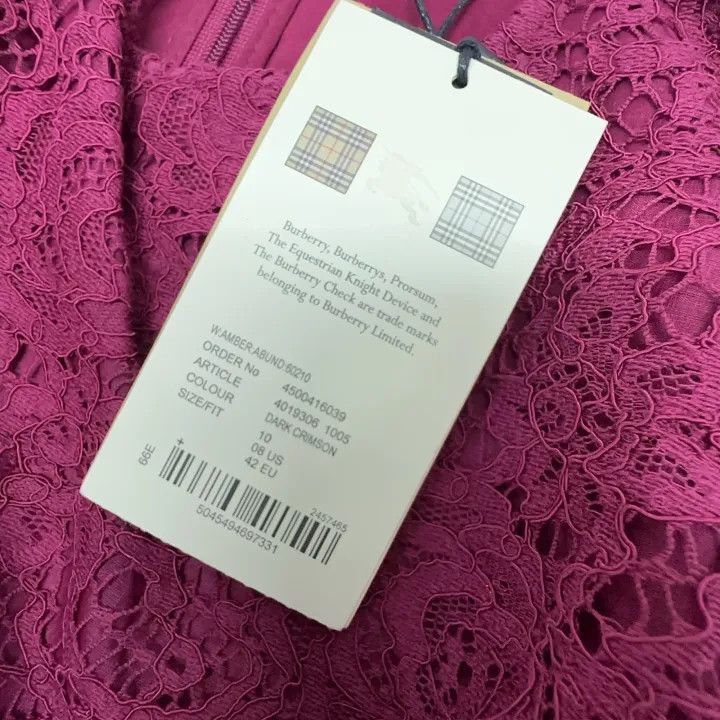 Burberry Burberry Embroidered Lace A-Line Dress Red 0079 Size M / US 6-8 / IT 42-44 - 5 Thumbnail