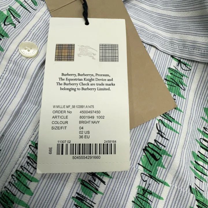 Burberry Burberry Striped Floral Sleeveless Dress 0079 Size S / US 4 / IT 40 - 6 Thumbnail