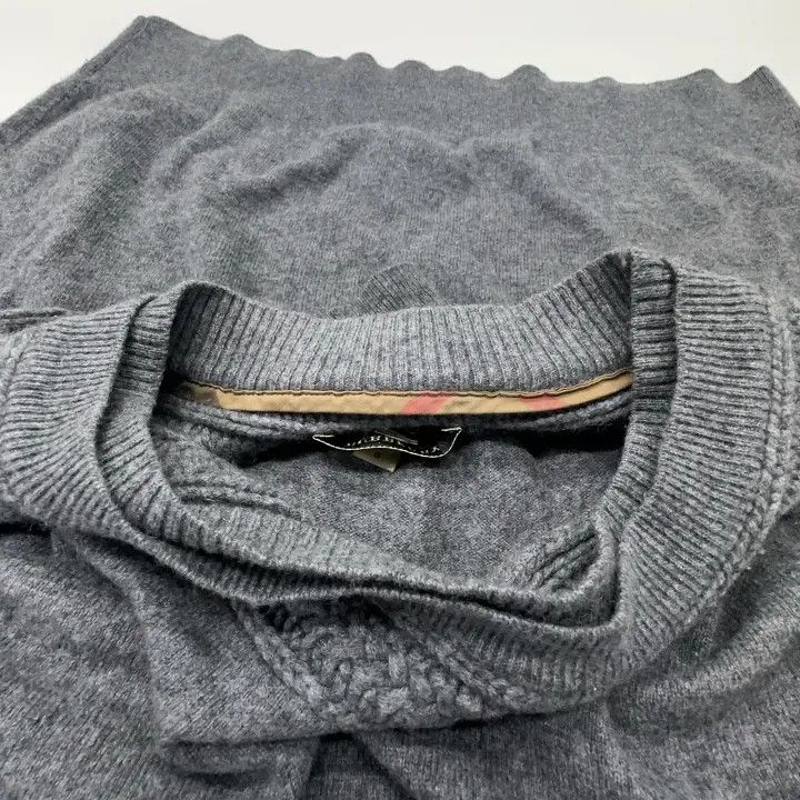 Burberry Burberry Gray Long Knit Wool Dress 0079 Size L / US 10 / IT 46 - 9 Thumbnail