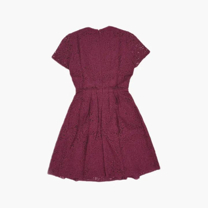 Burberry Burberry Solid Lace A-Line Midi Dress 0079 Size S / US 4 / IT 40 - 3 Thumbnail