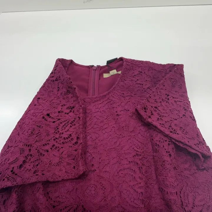 Burberry Burberry Solid Lace A-Line Midi Dress 0079 Size S / US 4 / IT 40 - 7 Thumbnail