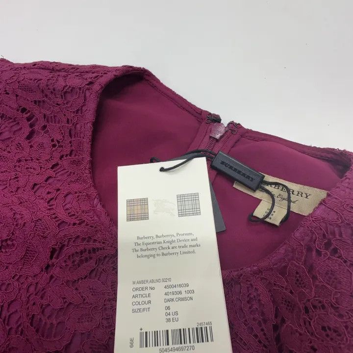 Burberry Burberry Solid Lace A-Line Midi Dress 0079 Size S / US 4 / IT 40 - 6 Thumbnail