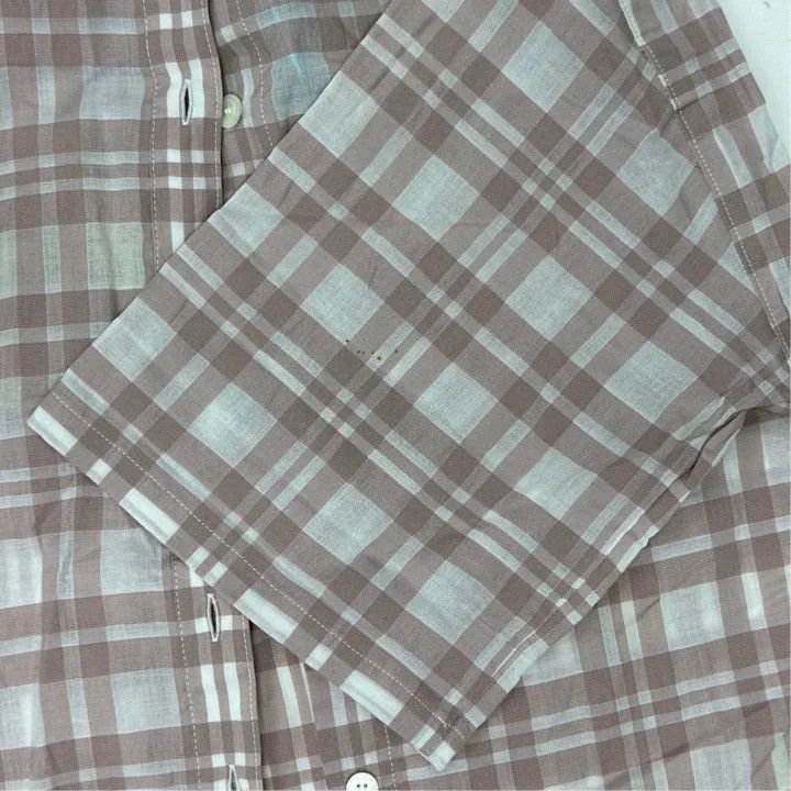 Burberry Burberry Pink Checkered Short Sleeve Shirt 0079 Size XS / US 0-2 / IT 36-38 - 4 Thumbnail