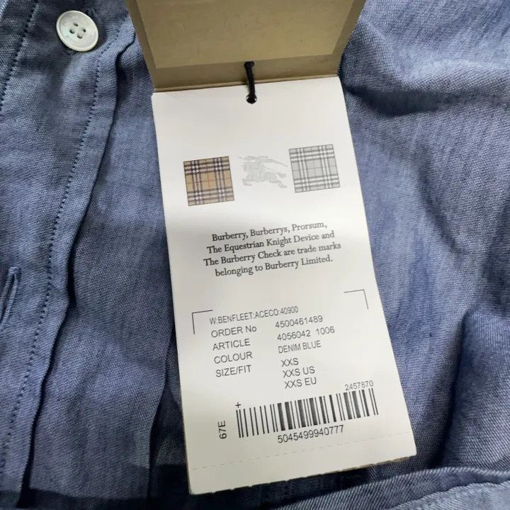 Burberry Burberry Casual Solid Color Button-Up Shirt 0079 Size XXS / US 00 / IT 34 - 5 Thumbnail