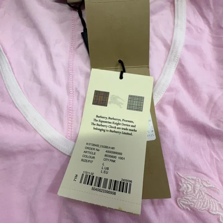 Burberry Burberry Pink Cotton Short Sleeve T-shirt for Women 0079 Size L / US 10 / IT 46 - 11 Thumbnail