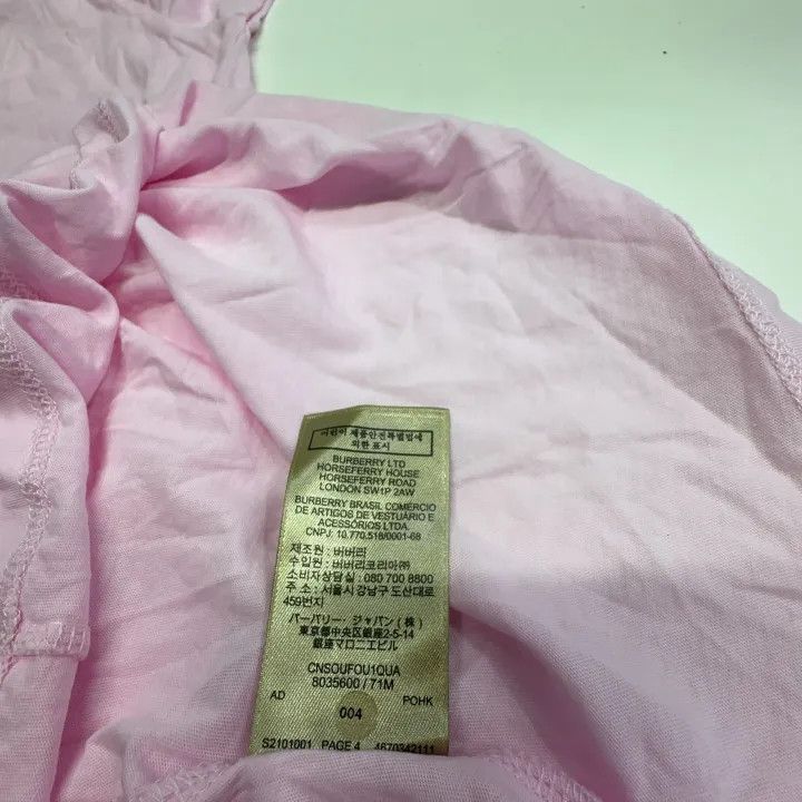 Burberry Burberry Pink Cotton Short Sleeve T-shirt for Women 0079 Size L / US 10 / IT 46 - 12 Thumbnail