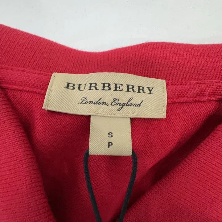 Burberry Burberry Red Long Sleeve Polo Shirt 0079 Size S / US 4 / IT 40 - 4 Thumbnail