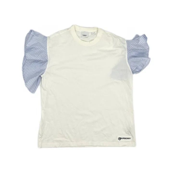 Burberry Burberry Ruffle Sleeve Cotton T-Shirt for Women 0079 Size XL / US 12-14 / IT 48-50 - 2 Thumbnail
