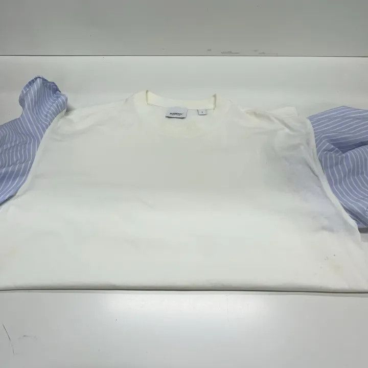 Burberry Burberry Ruffle Sleeve Cotton T-Shirt for Women 0079 Size XL / US 12-14 / IT 48-50 - 6 Thumbnail