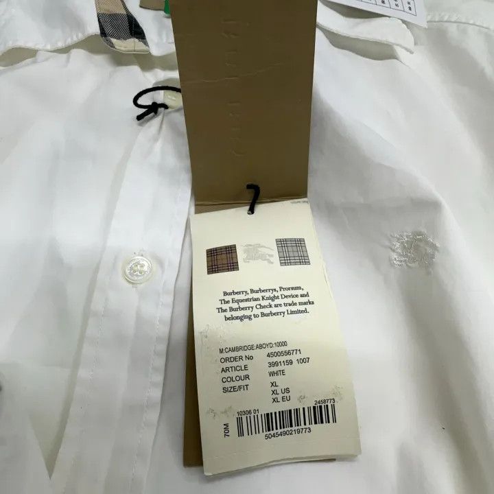 Burberry Burberry White Long Sleeve Shirt 0079 Size XL / US 12-14 / IT 48-50 - 4 Thumbnail