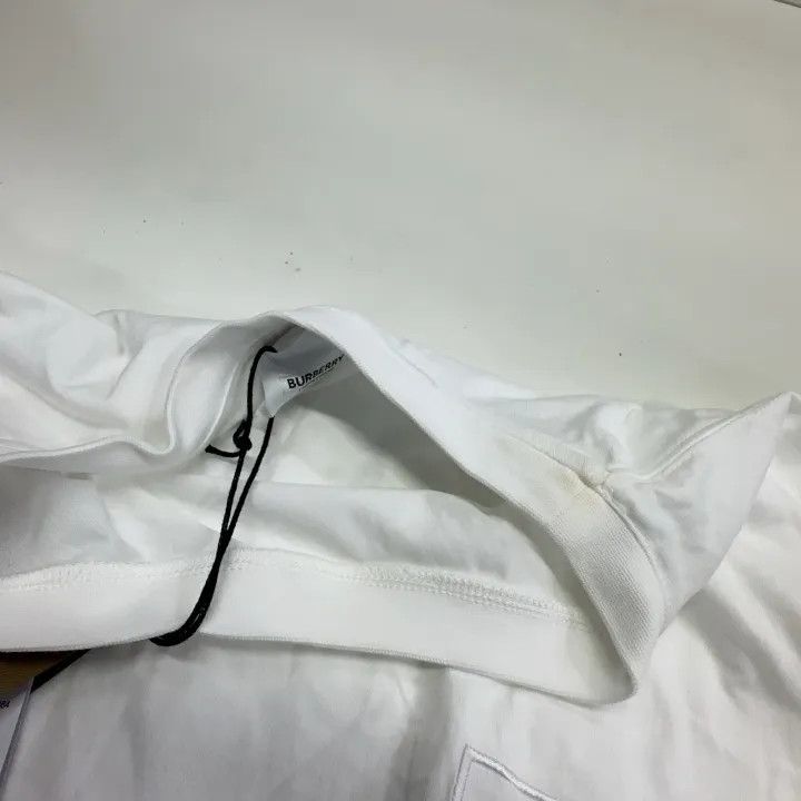 Burberry Burberry White Logo Embroidered T-Shirt 0079 Size M / US 6-8 / IT 42-44 - 7 Thumbnail