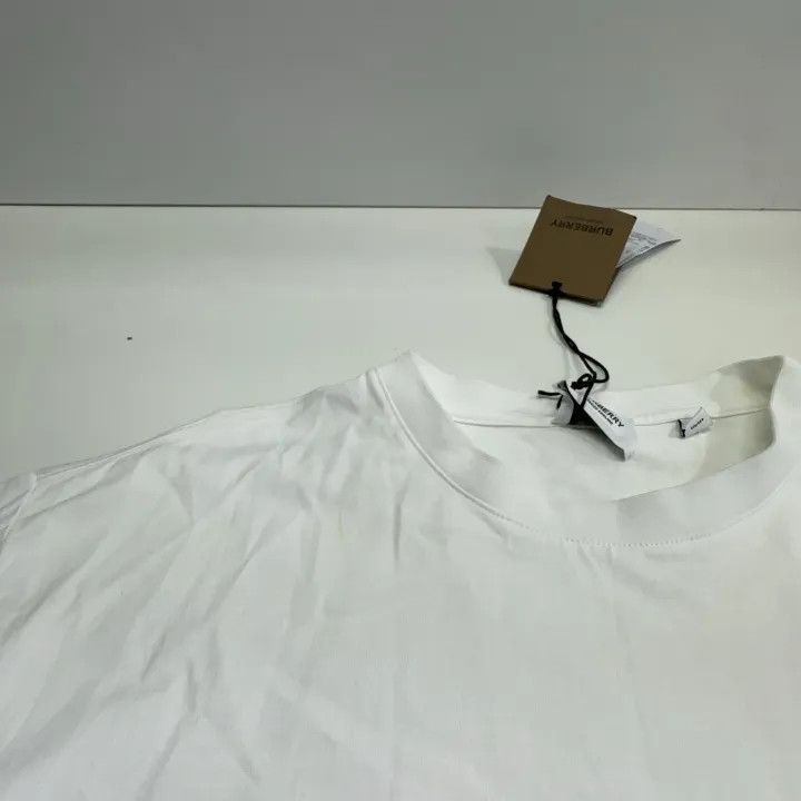 Burberry Burberry White Logo Embroidered T-Shirt 0079 Size M / US 6-8 / IT 42-44 - 8 Thumbnail