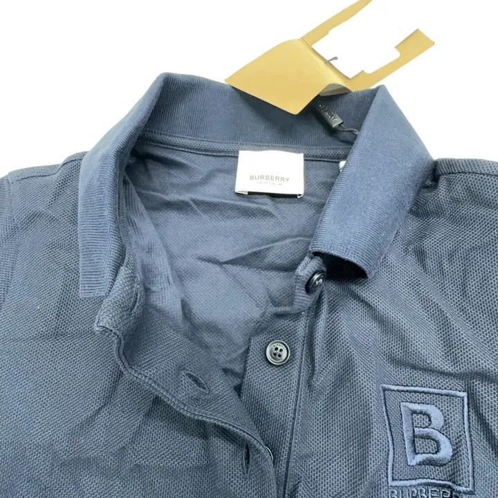 Burberry Burberry Navy Logo Short Sleeve Polo Shirt 0079 Size XS / US 0-2 / IT 36-38 - 7 Thumbnail