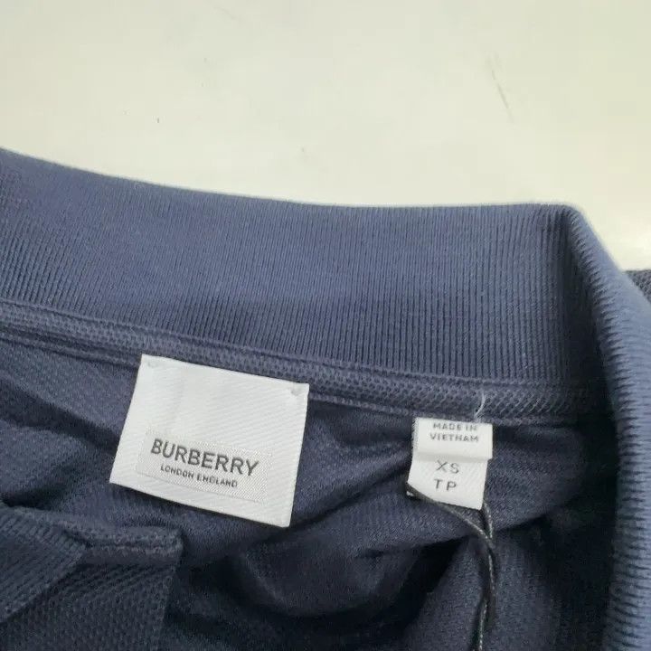 Burberry Burberry Navy Logo Short Sleeve Polo Shirt 0079 Size XS / US 0-2 / IT 36-38 - 3 Thumbnail