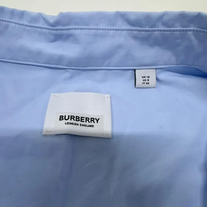Burberry Burberry Light Blue Long Sleeve Dress with Belt 0079 Size M / US 6-8 / IT 42-44 - 4 Thumbnail