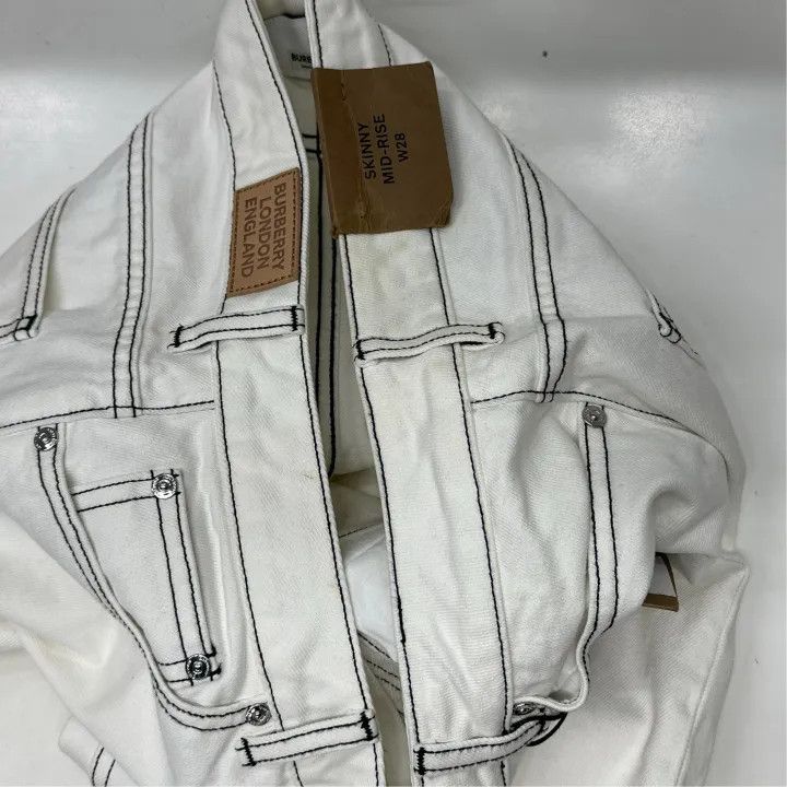 Burberry Burberry White Slim Fit Casual Jeans 0079 Size 28" / US 6 / IT 42 - 5 Thumbnail