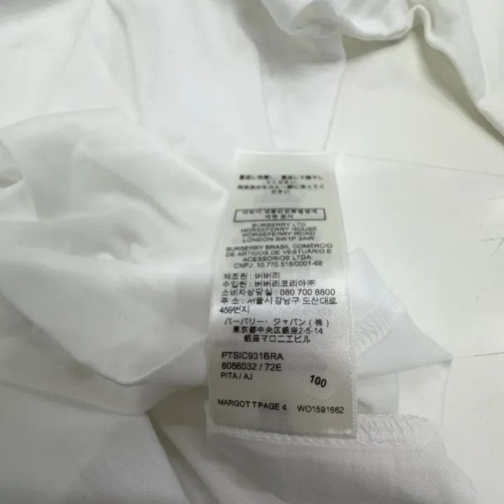 Burberry Burberry Logo Patch White Short Sleeve T-Shirt 0079 Size S / US 4 / IT 40 - 5 Thumbnail