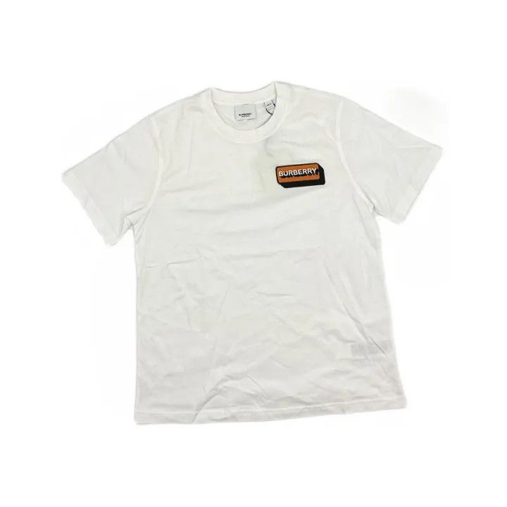Burberry Burberry Logo Patch White Short Sleeve T-Shirt 0079 Size S / US 4 / IT 40 - 2 Thumbnail
