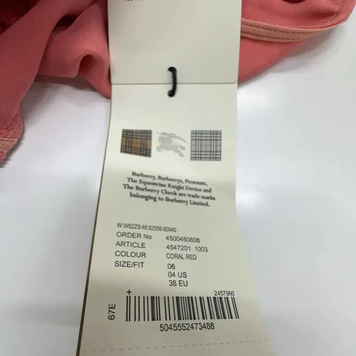 Burberry Burberry Pink Short Sleeve Dress 0079 Size S / US 4 / IT 40 - 6 Thumbnail