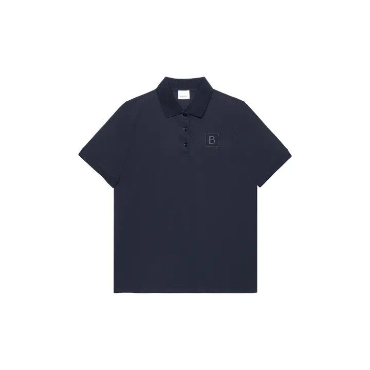 Burberry Burberry Logo Navy Blue Short Sleeve Polo Shirt 0079 Size S / US 4 / IT 40 - 2 Thumbnail