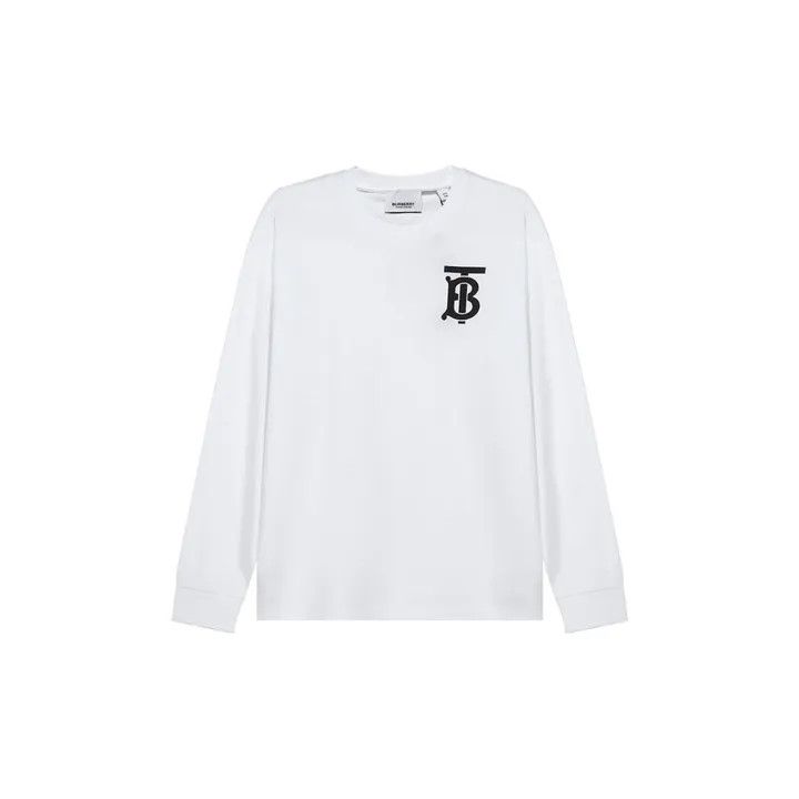 Burberry Burberry Classic Logo White Long Sleeve T-shirt 0079 Size M / US 6-8 / IT 42-44 - 2 Thumbnail