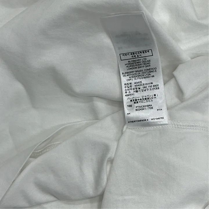 Burberry Burberry Classic Logo White Long Sleeve T-shirt 0079 Size M / US 6-8 / IT 42-44 - 5 Thumbnail